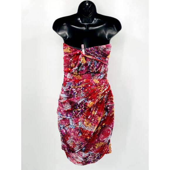 Diane Von Furtsenburg Vintage Strapless Draped Sequin Dress - Picture 4 of 7